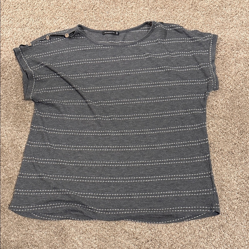 Gray Striped Women's Top